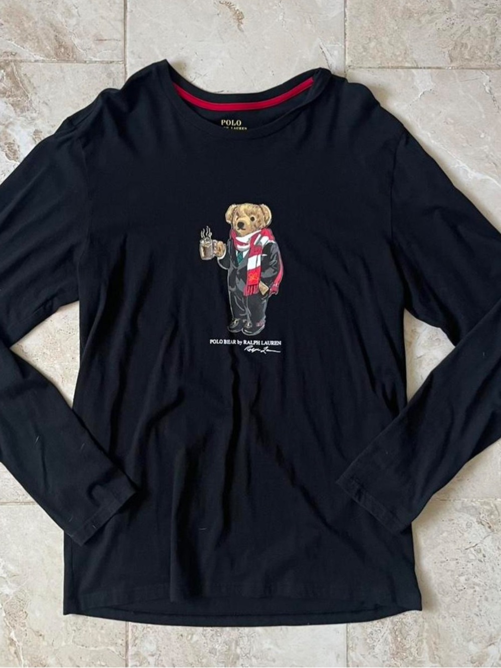 Polo Bear by Ralph Lauren Cocoa Bear long sleeve tee